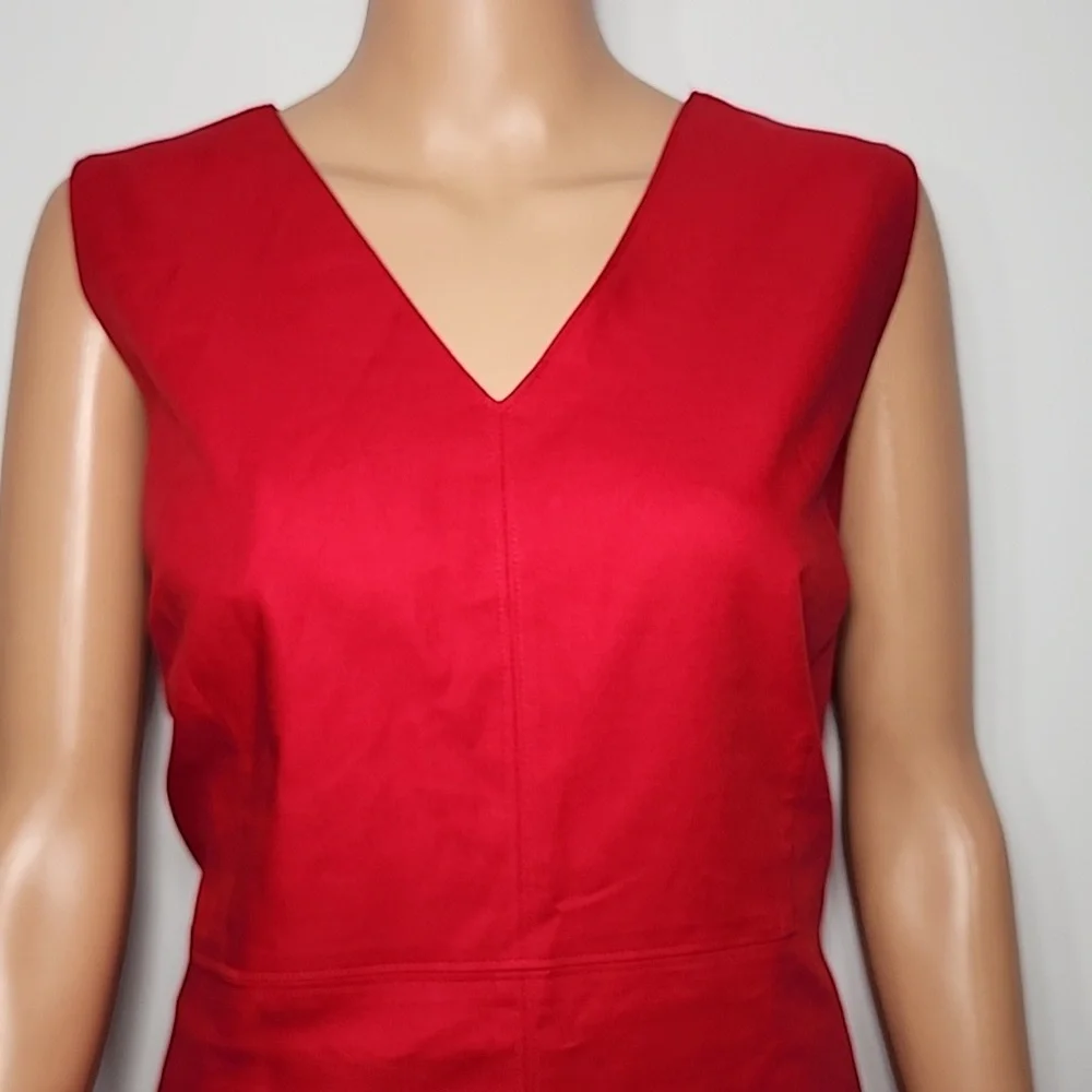 J.CREW  Red V Neck Sleeveless Sheath Dress Plus Size‎ 20